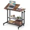 Adjustable Standing Desk with Tilt Top Rolling Laptop Table and Shelves for Home Office Use